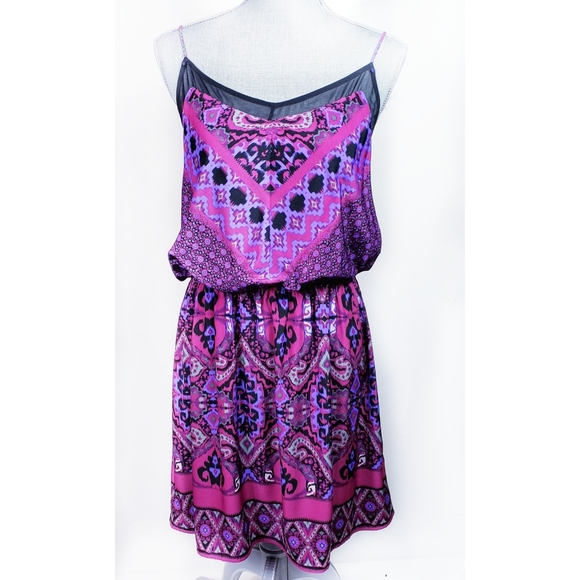 Express Dresses & Skirts - Express Dress Boho Print Spaghetti Strap Blouson L